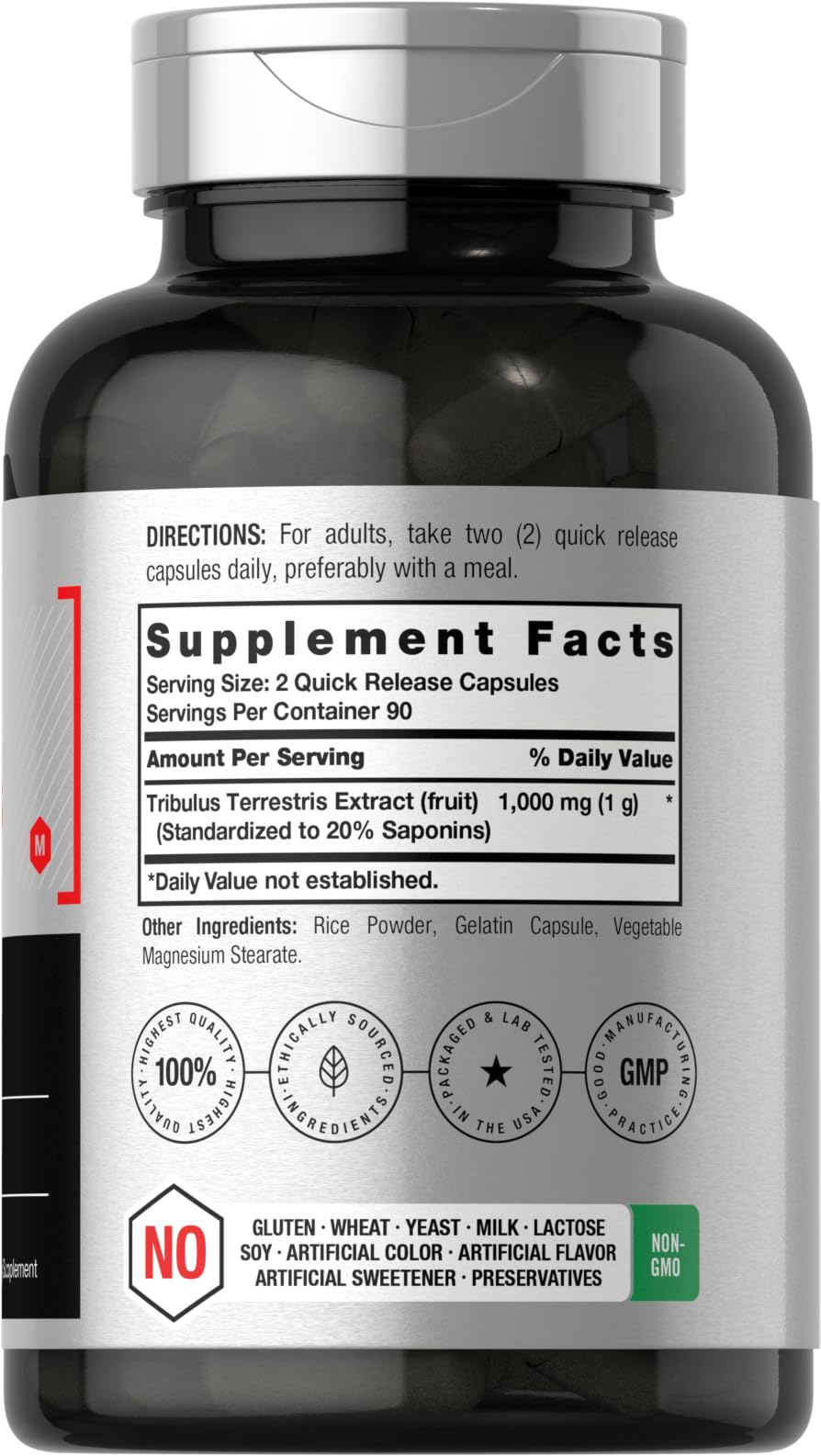 Horbaach Tribulus Terrestris for Men | 1000mg | 180 Capsules | Extract Supplement | Non-GMO and Gluten Free - Image 2