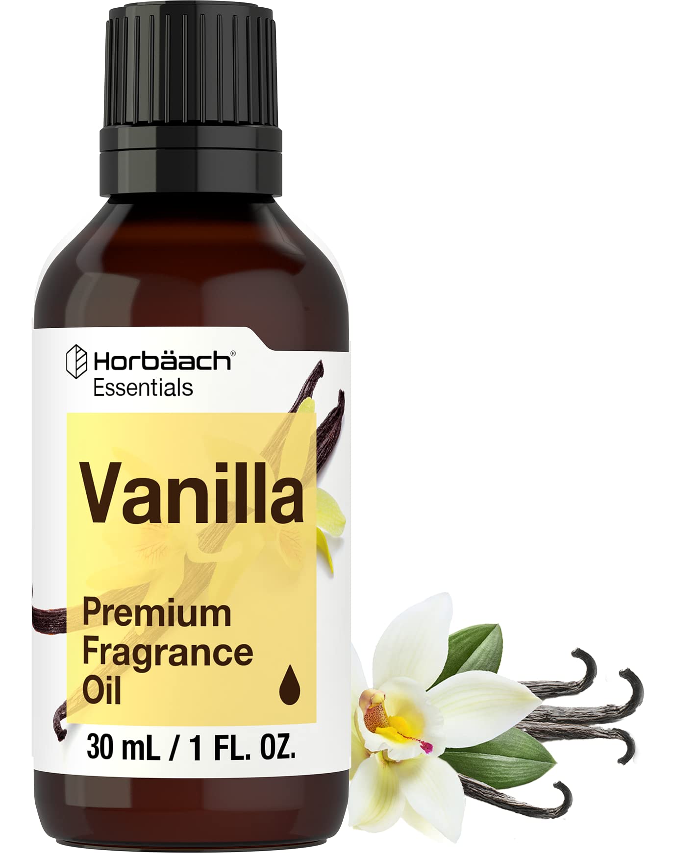 Horbaach Vanilla Fragrance Oil | 1 fl oz | for Candle, Perfume, Soap Making, Diffusers, and Aromatherapy