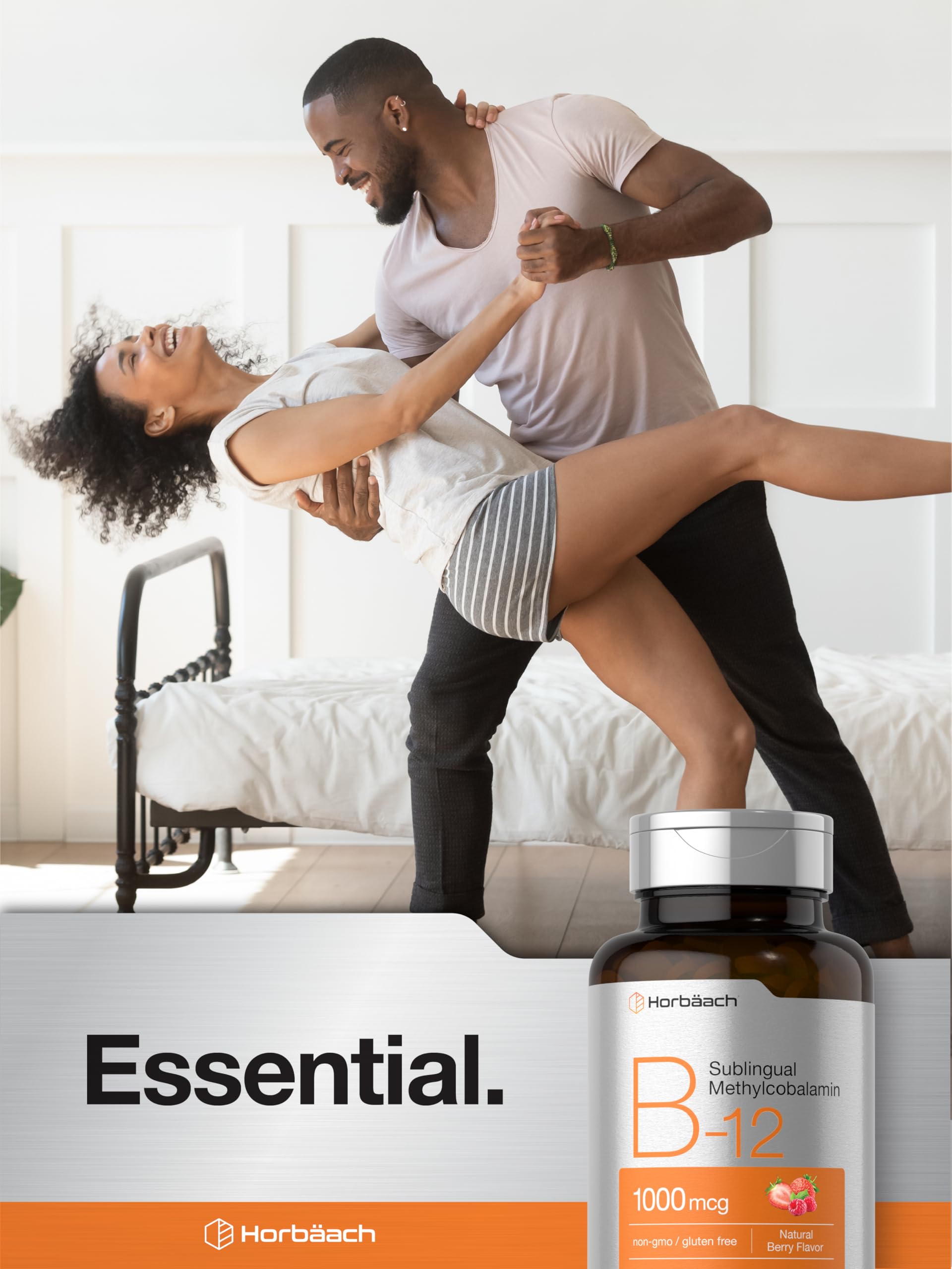 Horbaach Vitamin B12 1000 mcg Sublingual | 400 Fast Dissolve Tablets | Methylcobalamin Supplement for Women and Men | Berry Flavor | Vegan, Non-GMO, and Gluten Free - Image 6